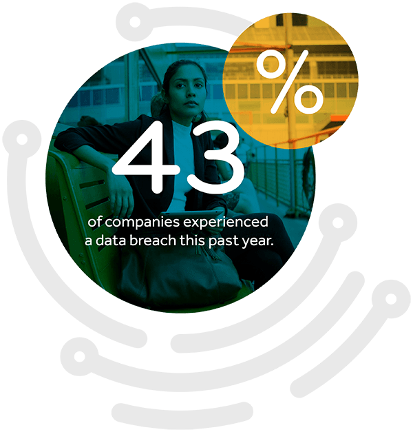 43% of companies experienced a data breach this past year.